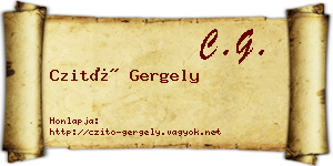 Czitó Gergely névjegykártya